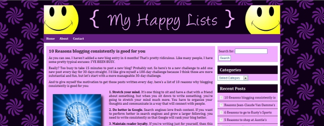 My Happy Lists Blog - Wilson Media Consulting
